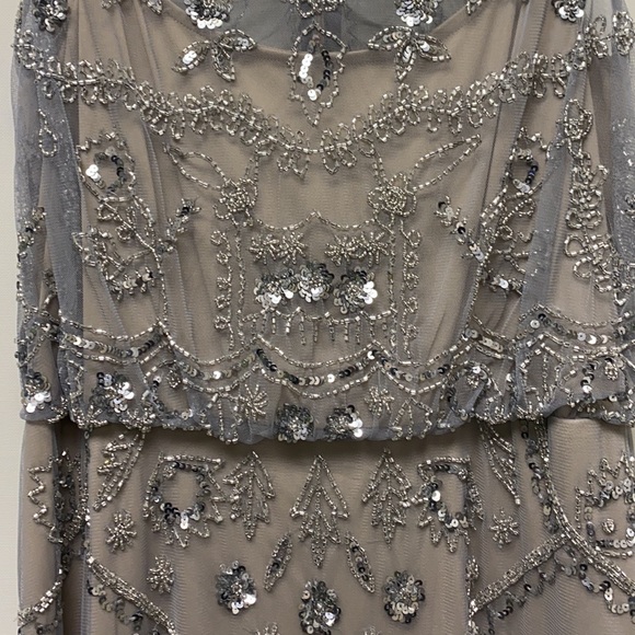 Adrianna Papell beaded sleeveless blouson cocktail dress - Picture 7 of 9